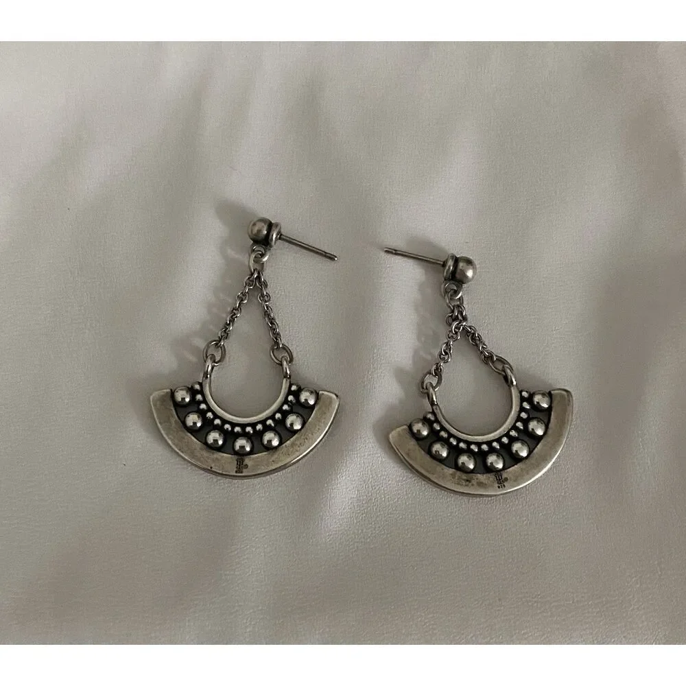James Avery Retired Beaded Crescent Dangle Earrings